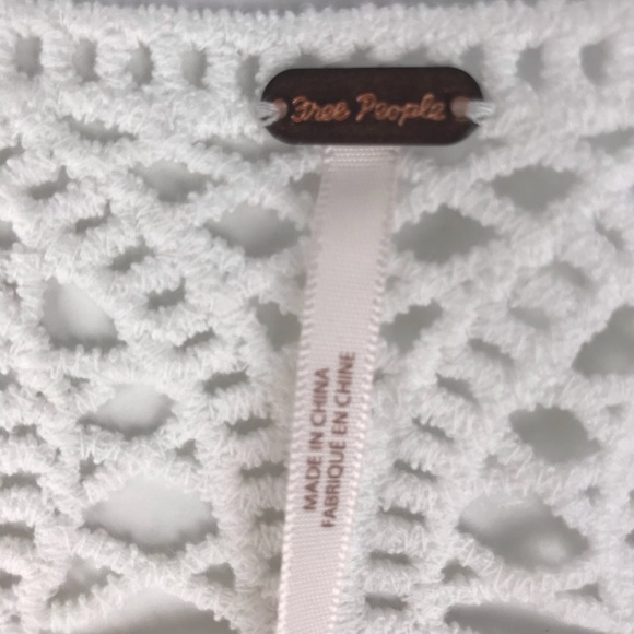 FREE PEOPLE Sweater Lace Trim V-Neck Knit Crop - Picture 5 of 8